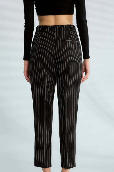 Robin Kadın Çizgili Parlak Kumaş Pantolon