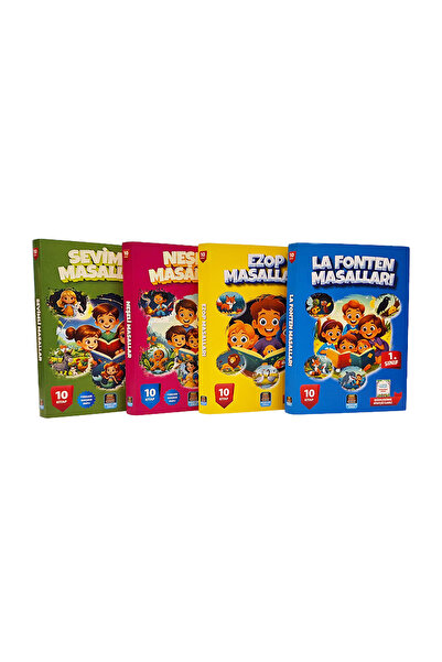 Mercan Okul Yayınları 1.Sınıf Dünya Masalları La Fonten-Ezop-Neşeli-Sevimli Masallar 40 Kitap Soru Kitapçığı İlaveli