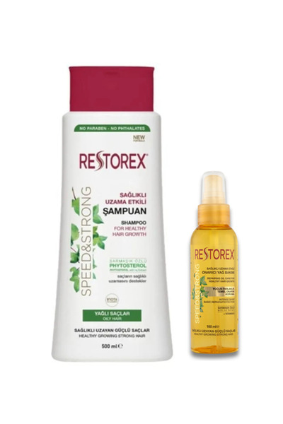 Restorex Yağlı Saçlar Şampuan 500 ml  + Onarıcı Yağ Bakımı 100 ml