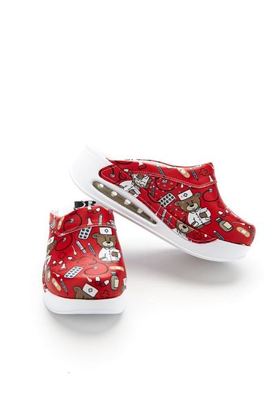 Zenith Sabo Patterned Air Sole Wedge Heeled Orthopedic Hospital Nurse Women's Slippers