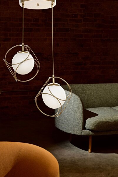 Begüsa Suna 2.li Eskitme-beyaz Camlı Avize