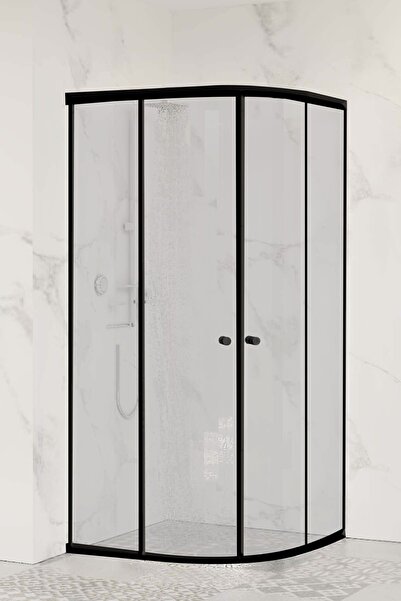 Sanica Magna Cam Duşakabin Oval Siyah Kumlama 4 Mm Cm H:178