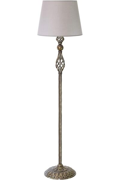 Vinner Eskitme Kaplama Burgulu Modern Metal Lambader - Başlık Rengi Hasır Kahve’dir.