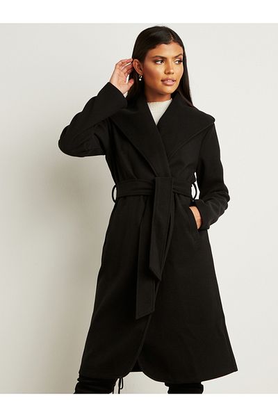 Styli Belted Wool Like Midi Coat