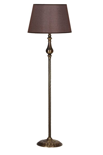 Vinner Antony Eskitme Burgulu Metal Lambader - Hasır Koyu Kahve