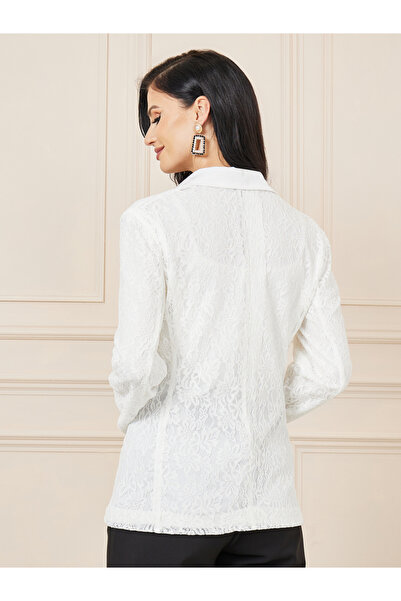 Styli All Over Lace Single Breasted Regular Fit Blazer