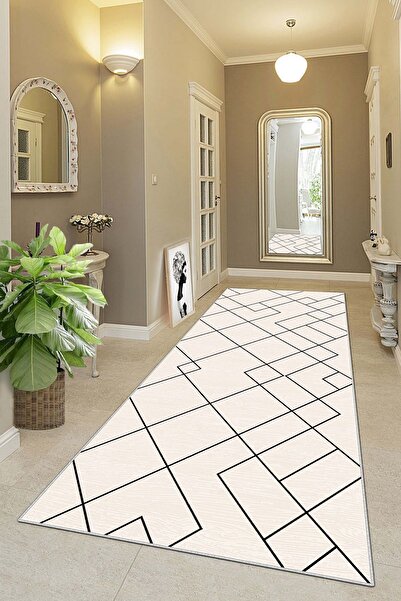 Lavita Home ماكينة قابلة للغسل ومضادة للانزلاق ومقاومة للبقع، سجادة مطبخ حديثة باللون البيج