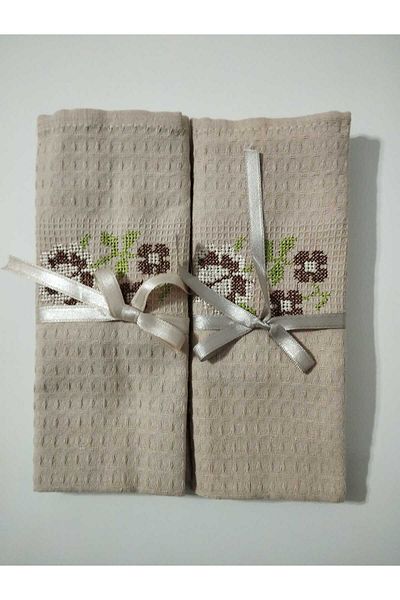 HMZ 40x60 бродирана кърпа за сушене с кръстат бод, 2 части - кухненска кърпа
