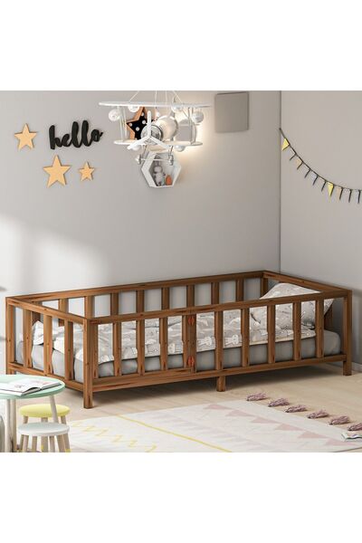 GİVAYO WOOD'S TROY MONTESSORİ YATAK CEVİZ KAPILI 120*200