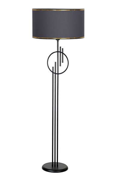 Vinner Seattle Statik Siyah Tek Ayaklı Metal Lambader - Gold Antrasit