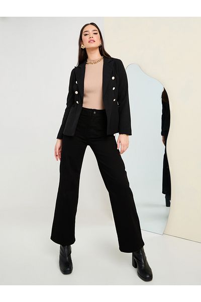 Styli Regular Fit Button Detail Single Breasted Blazer