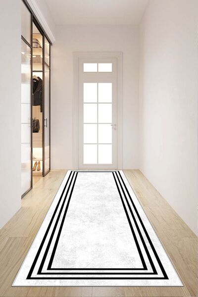 Lavita Home Machine Washable Non-Slip Stain Resistant Modern White Cutting Ru...