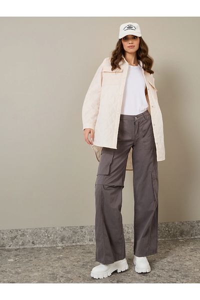 Styli Oversized Longline Quilted Coat Shacket