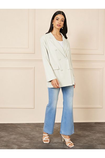 Styli Oversized Double Breasted Longline Blazer