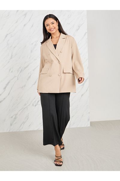 Styli Oversized Double Breasted Longline Blazer
