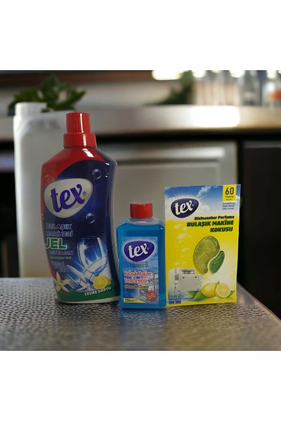 Tex 3-Piece Dishwasher Set: Gel Detergent, Machine Odor, Machine Cleaner