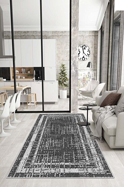Confidence Home Makinede Yıkanabilir Kaymaz Taban Leke Tutmaz Siyah Mutfak Ha...