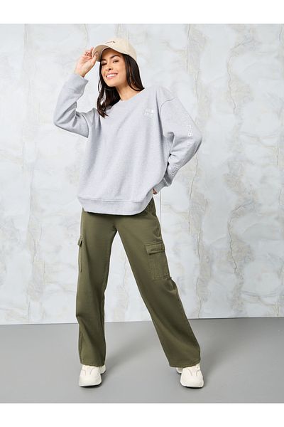 Styli Regular Fit HD Foil Print Slogan Sweatshirt