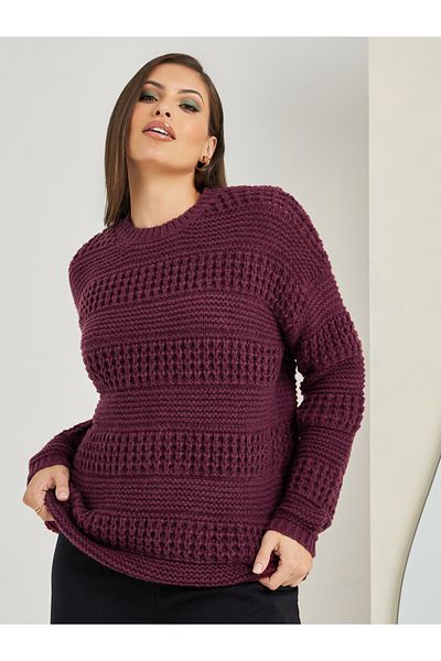 Styli Oversized Textured Chunky Knit Sweater