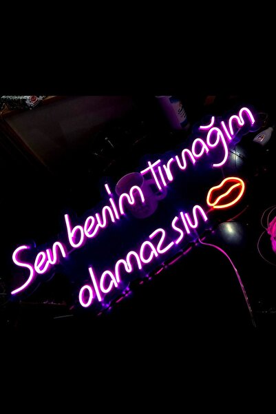 vinyuup Sen Benim Tırnağım Olamazsın Neon Işıklı Tablo Tasarımı