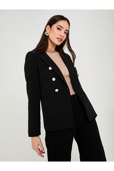 Styli Regular Fit Button Detail Single Breasted Blazer