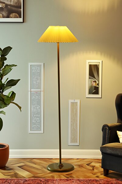 Vinner Noa Conic Eskime Mat Gold Metal Lambader - Krem Kırma İthal Kumaş