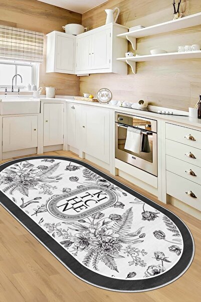 Confidence Home Makinede Yıkanabilir Kaymaz Taban Leke Tutmaz Gri Mutfak Halı...