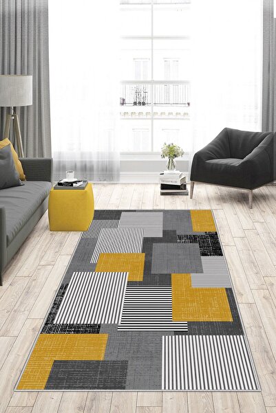 Confidence Home Dijital Baskı Yıkanabilir Kaymaz Taban Salon Halısı Mutfak Ha...