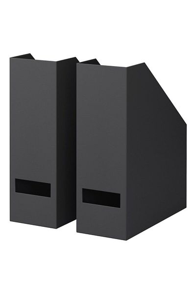 IKEA Tjena 2 Pieces Black File Box - Document Magazine Magazine