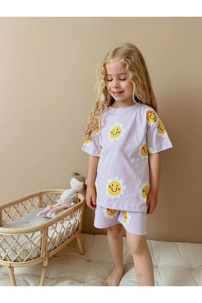 YİGİT BUTİK Yigit Boutique - Smile Printed Girl's Set