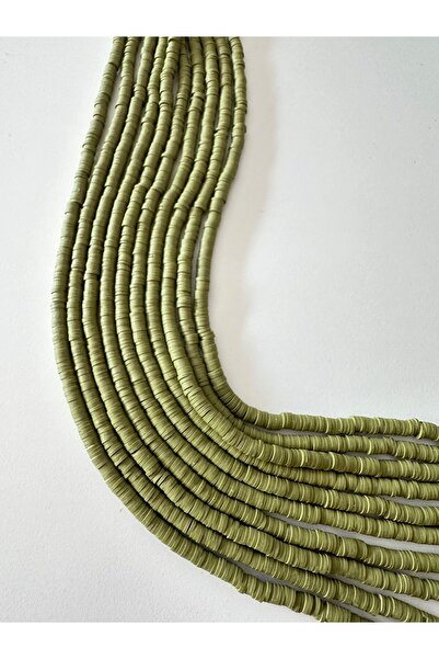 LİVZA BİJUTERİ Fimo Boncuk Dizisi,40cm Hamur Boncuk Fimo Dizi 6mm Yeşil Renk ...