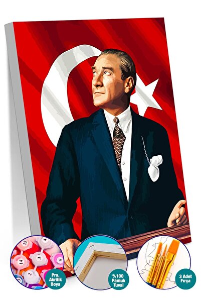 Picasso World Hobby Art Sayılarla Boyama Numaralı Tuval Seti Fırça Boya Dahil...