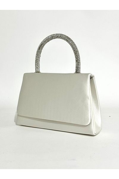 NAZART Γυναικείο βραδινό φόρεμα από σατέν Mother of Pearl Clutch Chain Strap Hand Wedding Engagement Night Shoulder Bag