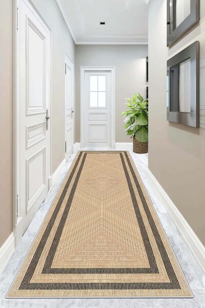 Lavita Home Machine Washable Non-Slip Base Stain Resistant Beige Living Room Carpet Kitchen Carpet and Runner