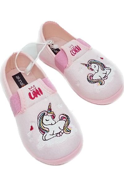 AkınalBella Girl's Pink Unicorn Light Sole Home Shoes