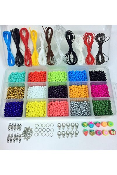 yağmur gökçe (NO:13) Fimo Ve Kum Boncuklu 32 Çeşit Hobi Takı Yapım Seti (meta...