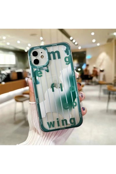 Powerfox iPhone 11 Uyumlu (Köşeli 12 Görünümlü) Lucky Serisi Baskılı Şeffaf K...
