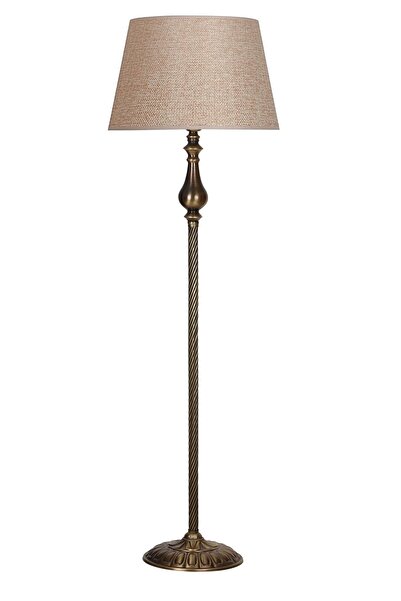 Vinner Antony Eskitme Burgulu Metal Lambader - Hasır Kahve