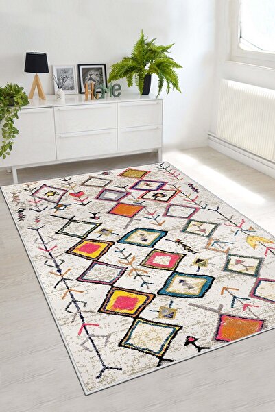 Lavita Home Dijital Baskı Yıkanabilir Kaymaz Renkli Salon Halısı Mutfak Halıs...