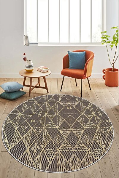 Lavita Home Makinede yıkanabilir kaymaz taban leke tutmaz yuvarlak salon halı...