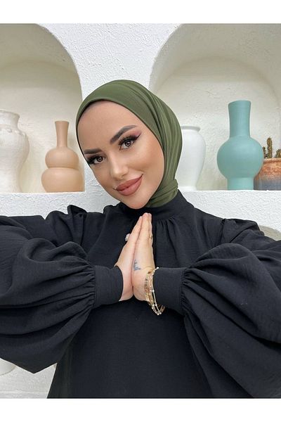 useev شال جاهز باللون الأخضر الكاكي - للاستخدام في البحر وحمام السباحة
