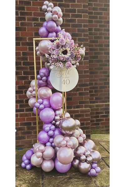 Çemrek Süs Parti Metallic Lilac Chrome Pink Gold Balloon Chain Set 100Pcs