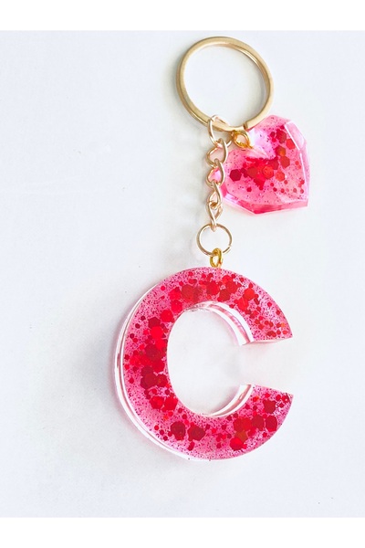 Ustaeller Red Letter C Gift Keychain