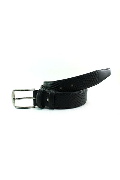 MENTOR REGALO Μαύρη ανδρική ζώνη - Classic Pattern, Model 28010