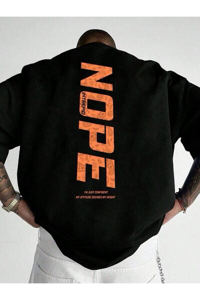 NoVibe Μπλουζάκι Nope Printed Unisex Μαύρο κοντομάνικο - 100% βαμβάκι