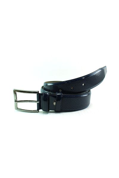MENTOR REGALO Ανδρική ζώνη λουστρίνι Navy Blue - Μοντέλο 28012