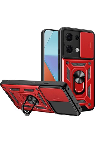 Rivor For Redmi Note 13 Pro 5G/Poco X6 Case Camera Sliding Stand with Ring Sh...