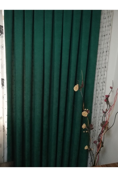 Karesi Σκούρο πράσινο πλισέ κουρτίνα φόντου 1x3 - Μονόφυλλο 9207