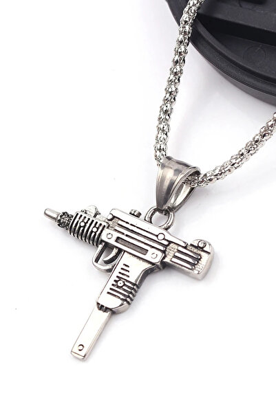 depozoom Erkek Çelik Zincir Çelik Kolye Kararmaz 316 l Çelik Gümüş Renk Zinci...