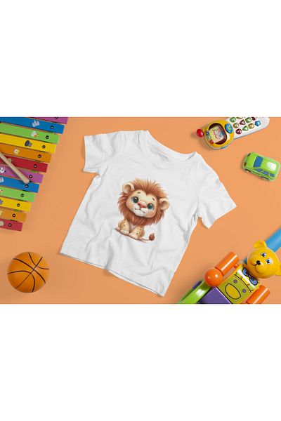 MAGORS Tricou pentru copii cu imprimeu Regele Leu Style-X - Gât crew